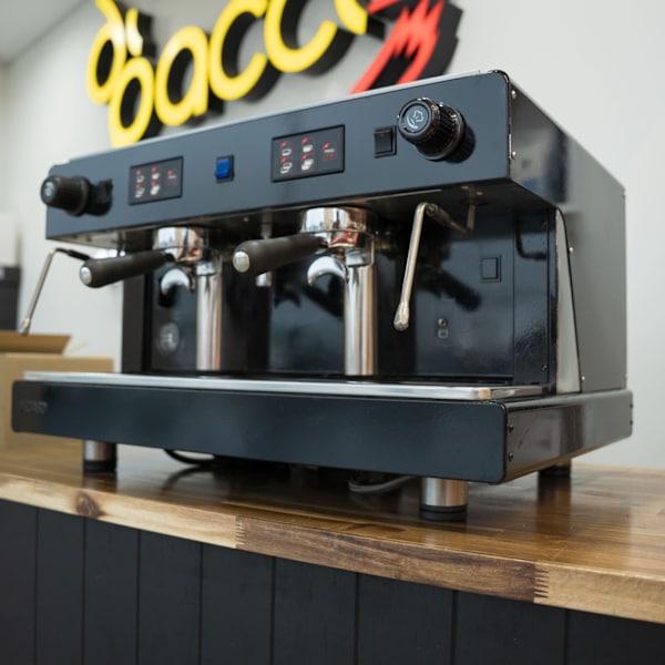Custom Black Pre-Owned Wega Pegaso 2 Group Tall Cup Espresso Machine