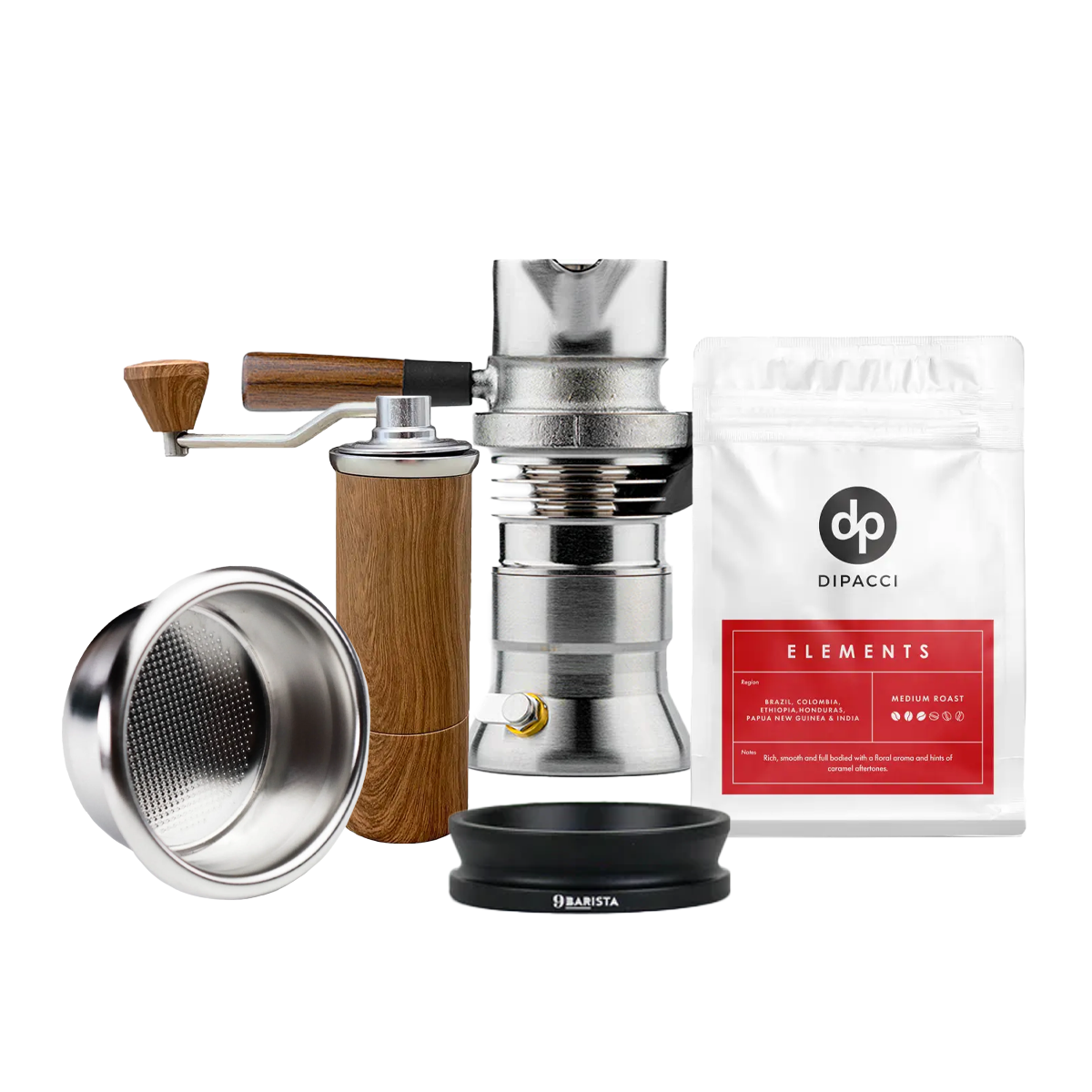 9Barista Espresso Machine Starter Pack With Grinder & Coffee (DOSING FUNNEL AND BASKET INCLUDED) **WAITING ON BACK ORDER FOR IMS PRECISION BASKET - EARLY APRIL**