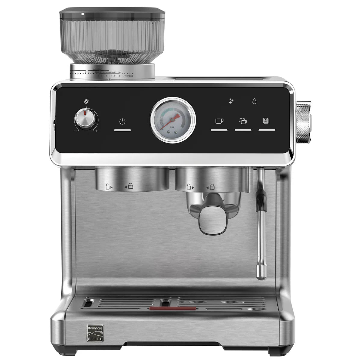 Kenmore Elite Auto-Tamping Espresso Machine With Grinder Stainless Steel