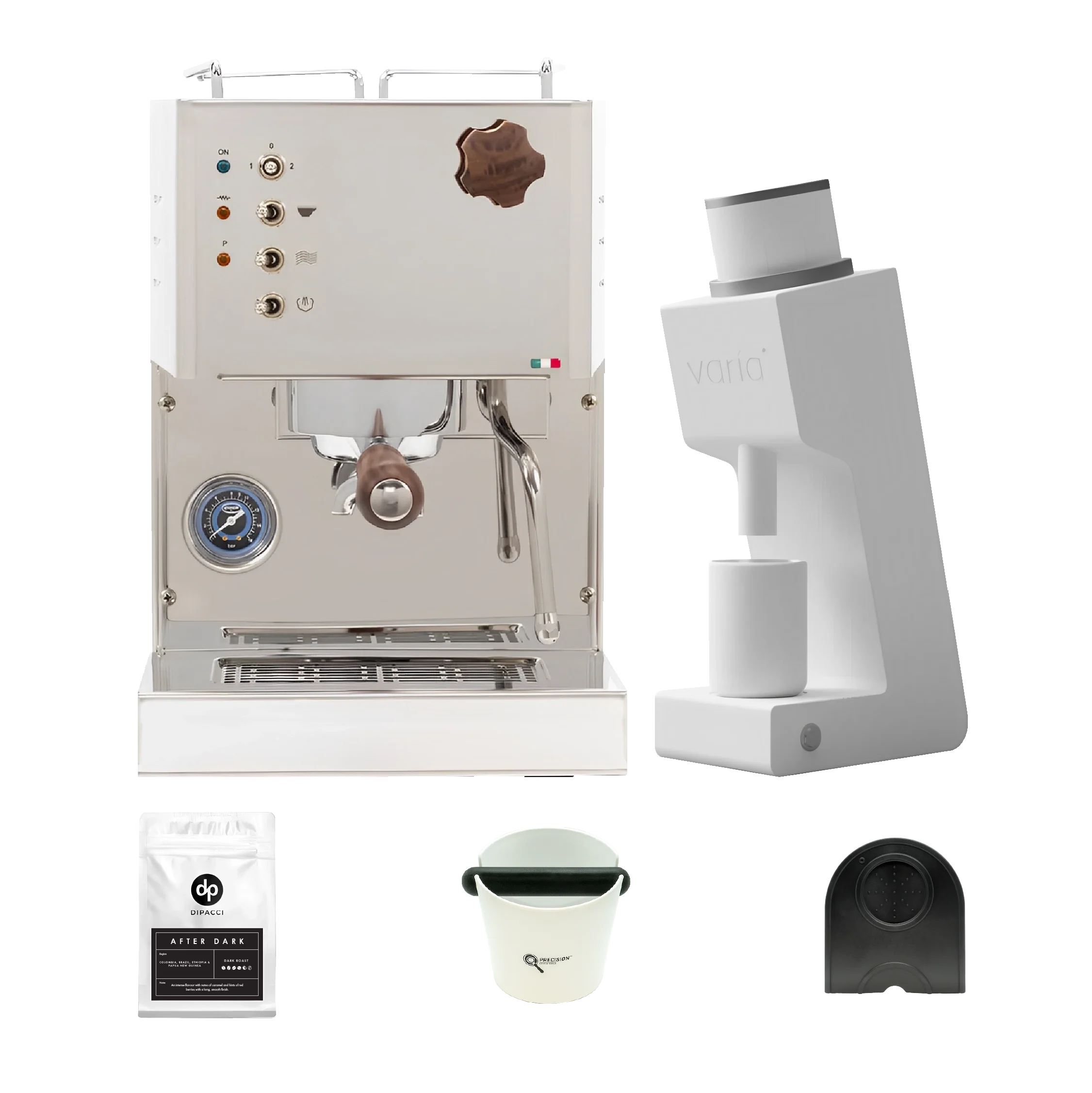 Quick Mill Pippa +  Varia VS3 Coffee Grinder Gen 2 + 250g  After Dark Blend + Precision Accessories- BACK ORDER DUE JAN 2025