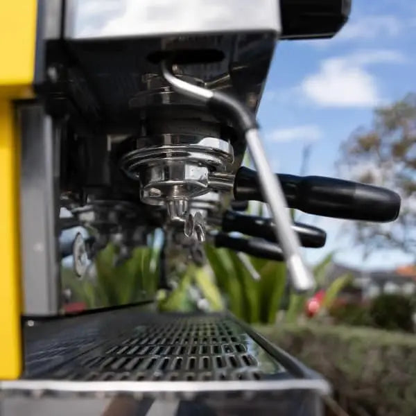 Clean Custom Yellow La Marzocco Linea AV Commercial Coffee