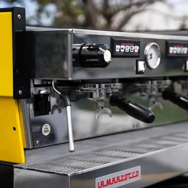 Clean Custom Yellow La Marzocco Linea AV Commercial Coffee