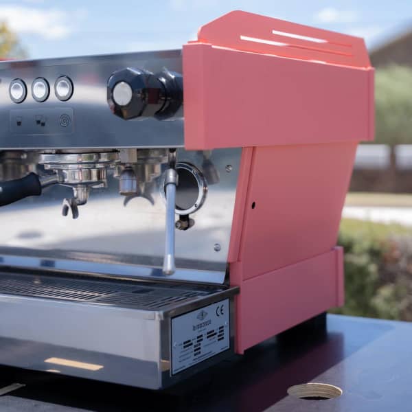 2 Group Salmon Pink Commercial Coffee Machine