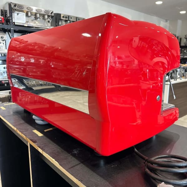 Pre Owned 3 Group Wega Polaris In Red Commercial Coffee Machine