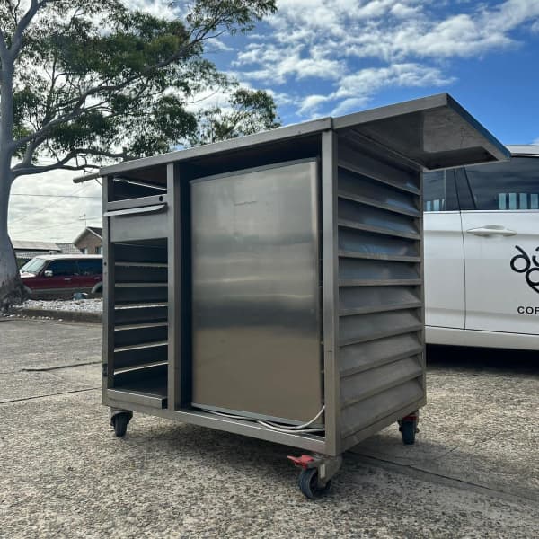 Australian Made Compact Stainless Steel Coffee/ food cart with fridge