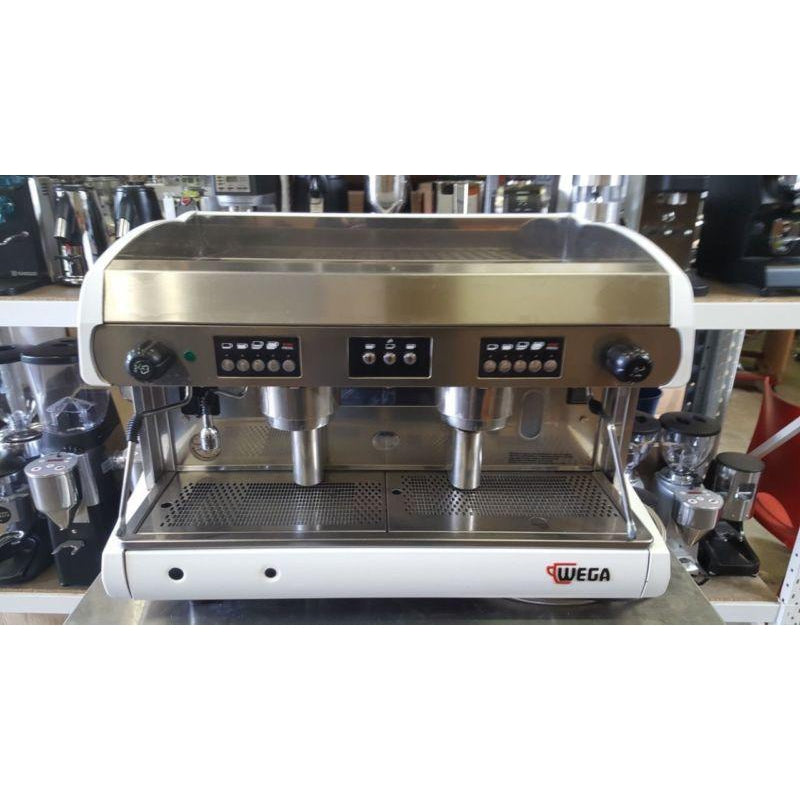 Re-furbished 2 Group Wega Polaris In White Commercial Coffee Machine