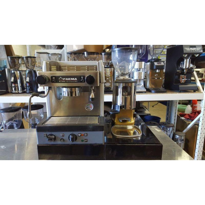 Used Faema E98 S1& Mazzer Mini With Knock Box Package