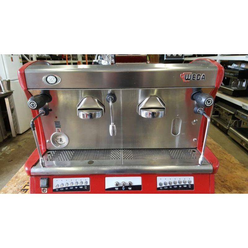 Cheap 2 Group High Cup Wega Vela Commercial Coffee Machine In Red