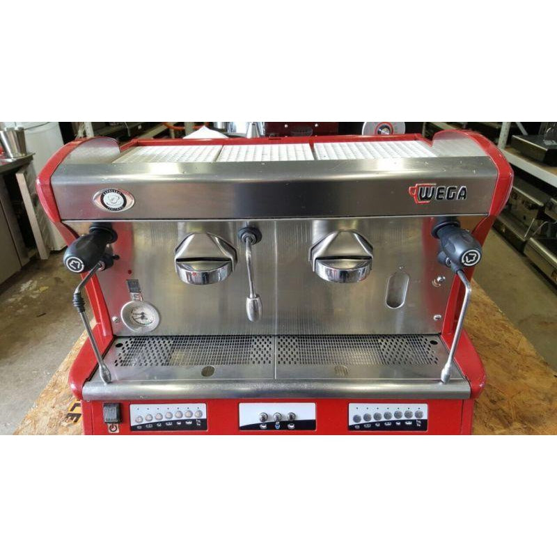 Cheap 2 Group High Cup Wega Vela Commercial Coffee Machine In Red