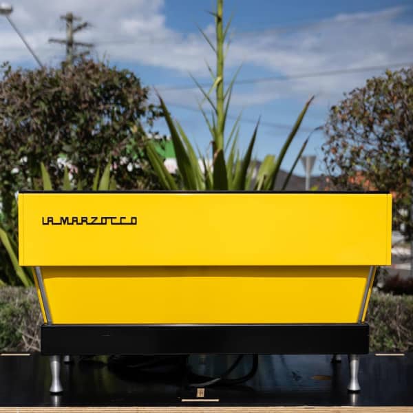 Clean Custom Yellow La Marzocco Linea AV Commercial Coffee Machine