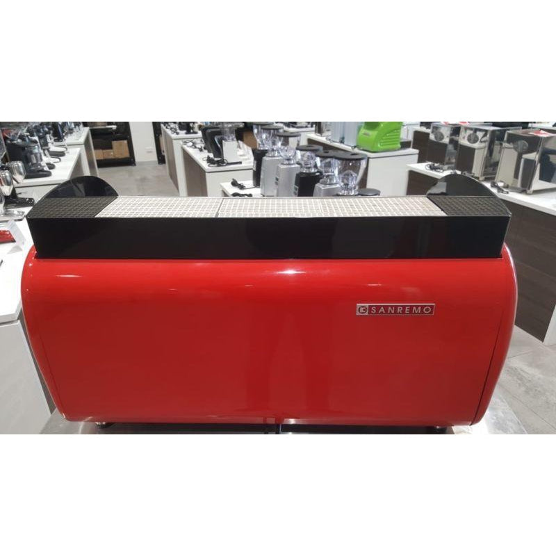 Second Hand 3 Group Sanremo Verona Commercial Coffee Machine In Red