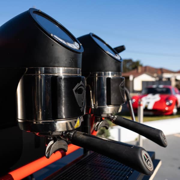 Custom Red & Black Sanremo Racer Commercial Coffee Machine