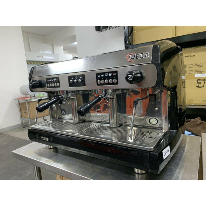 Good Condition 2 Group High Cup Wega Polaris Commercial Coffee Machine