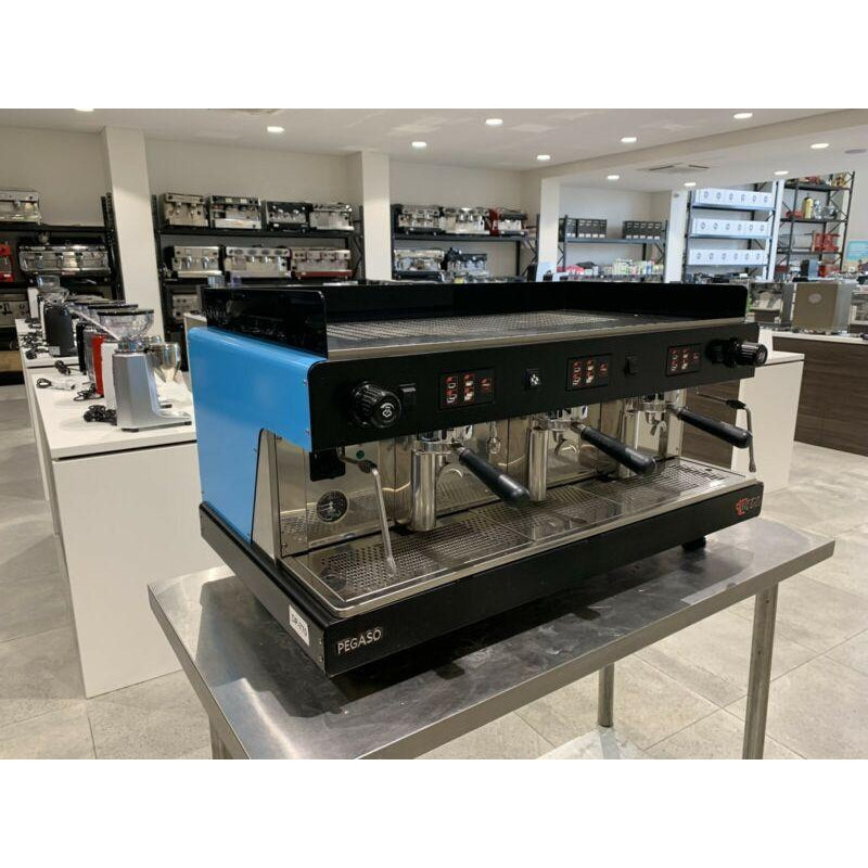 Pre-Owned Custom Blue Wega Pegaso 3 Group Commercial Coffee Machine