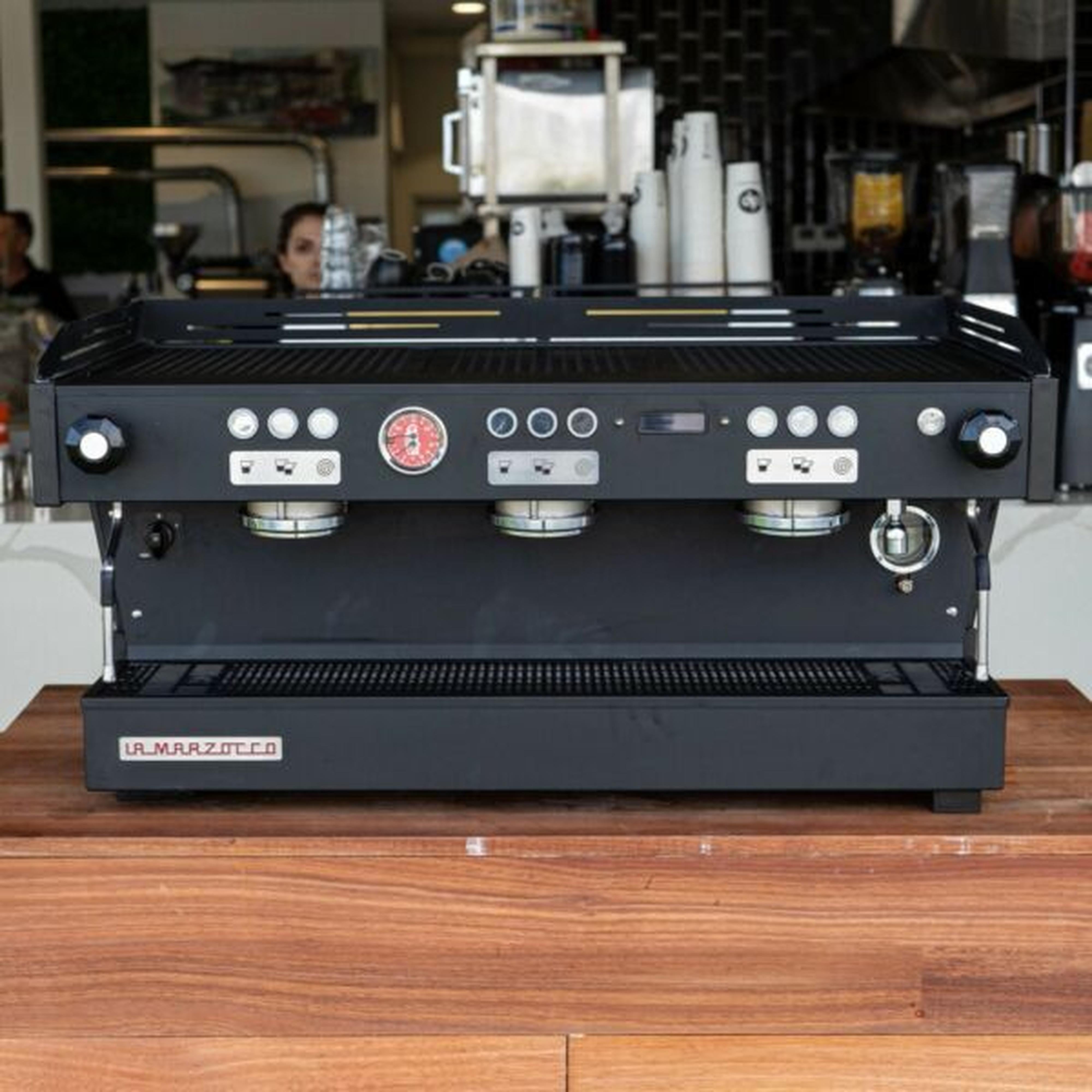 As new 3 Group Custom La Marzocco PB Commercial Coffee Machine Green