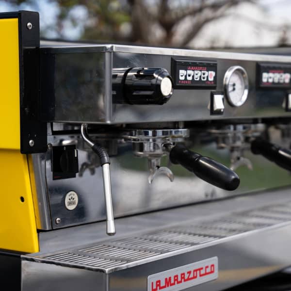 Clean Custom Yellow La Marzocco Linea AV Commercial Coffee Machine