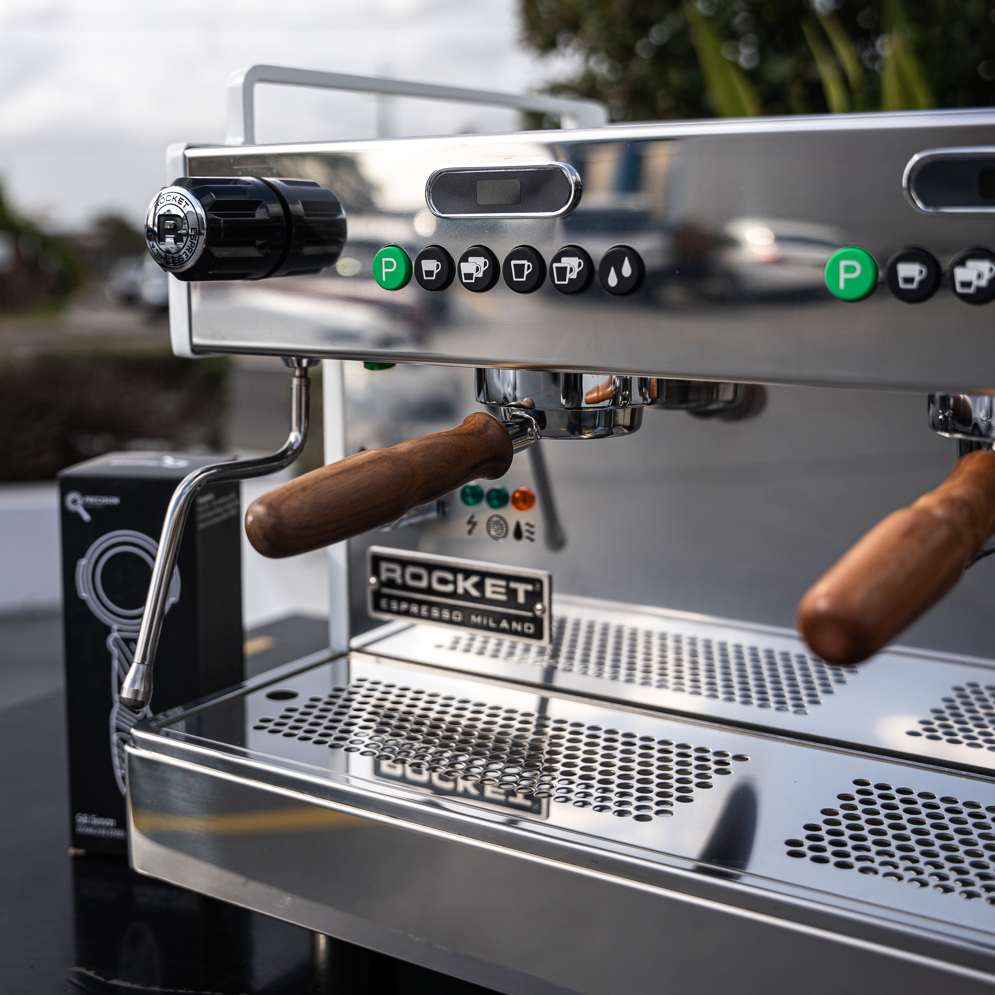 2 Group Rocket Boxer in custom white with Precision Walnut Handles