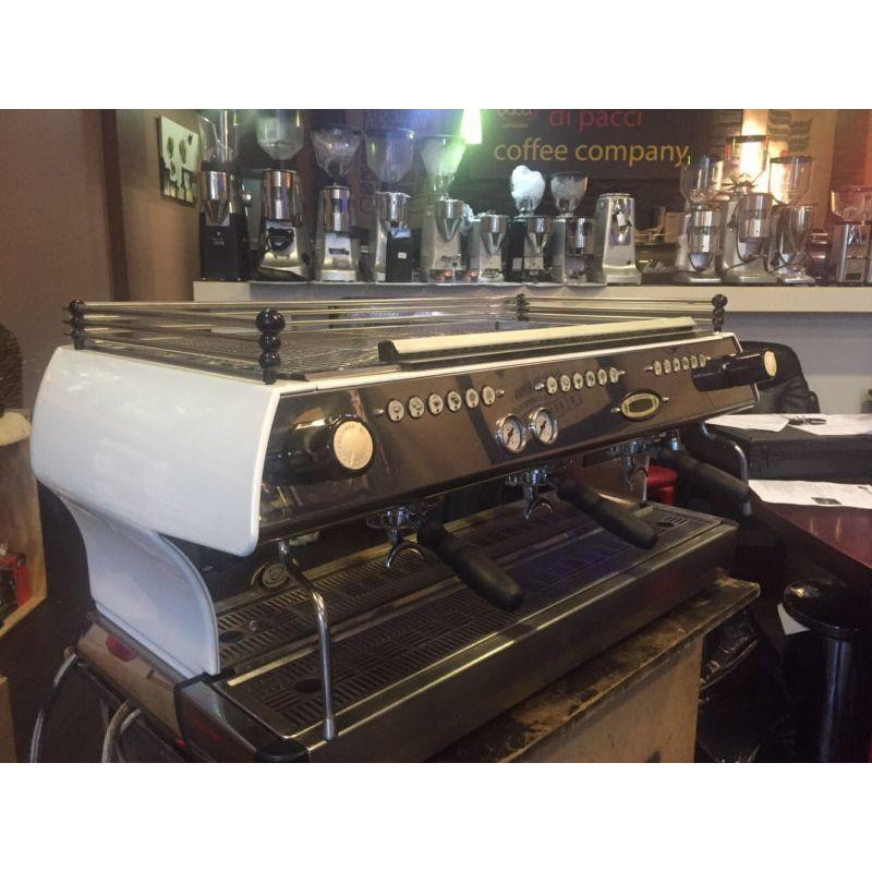 La Marzocco Used 3 Group La Marzocco FB80 In Pearl White Commercial Coffee Machine