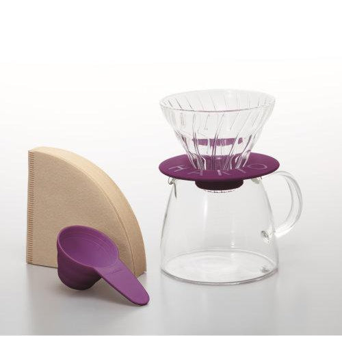 Hario Glass Dripper & Pot Set - Purple