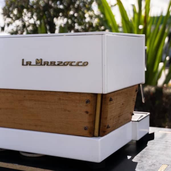 Stunning Custom White & Timber La Marzocco Linea Coffee Machine