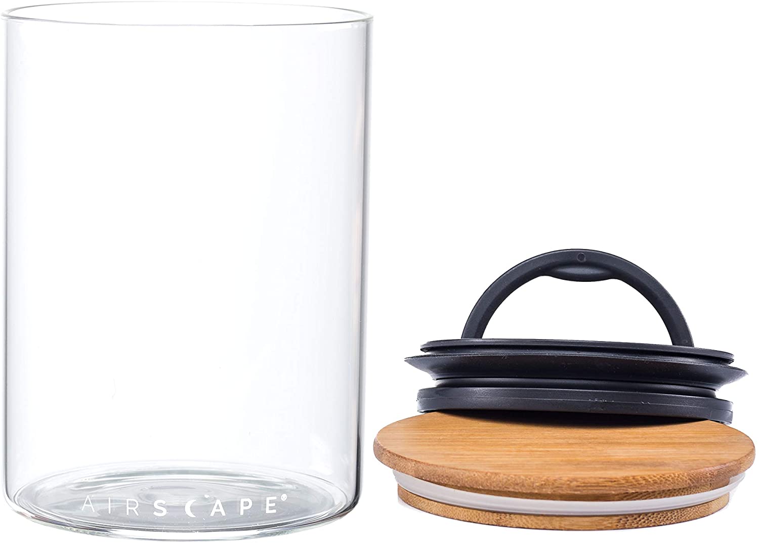 Airscape Glass w/ Bamboo Lid – Medium 7″ – Airtight Coffee Storage