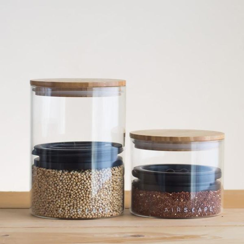 Airscape Glass w/ Bamboo Lid – Medium 7″ – Airtight Coffee Storage