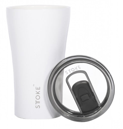 Sttoke Ceramic Reusable Cup White 8oz