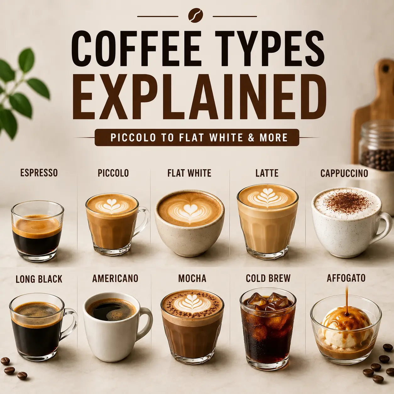 Coffee Types Explained: Piccolo to Flat White 