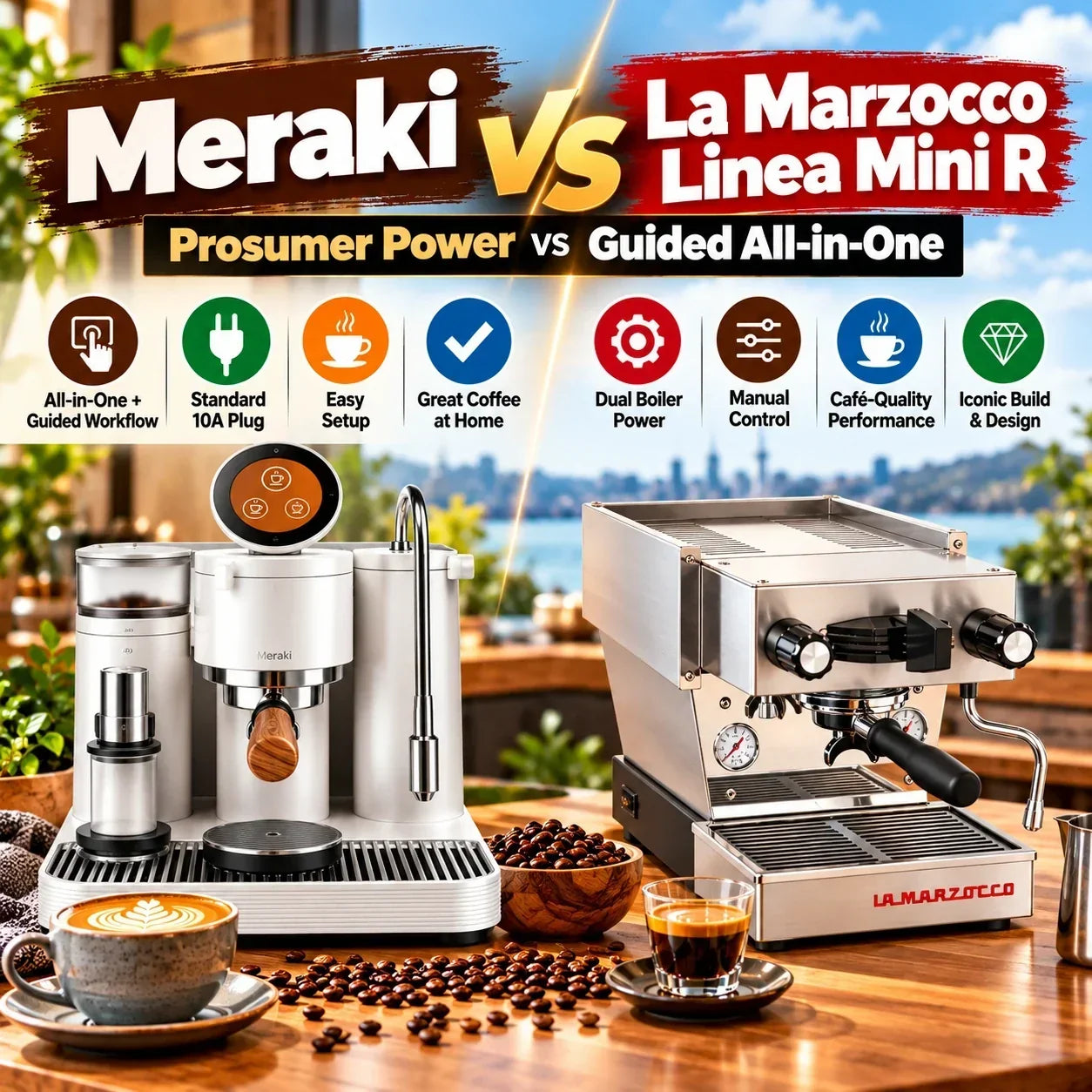 Meraki vs La Marzocco Linea Mini R: Prosumer Power vs Guided All-in-One