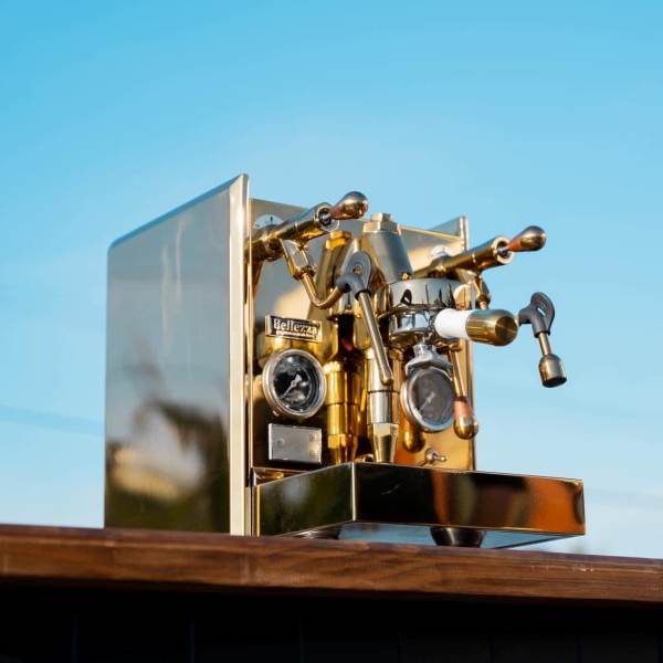 24 Cart Gold Plated Bellezza Francesca Custom Semi Commercial Coffee Machine - Australia - Di Pacci