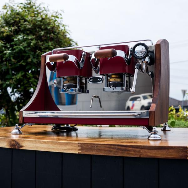 EX DEMO FABER 2 GROUP ESE POD MACHINE BURGUNDY