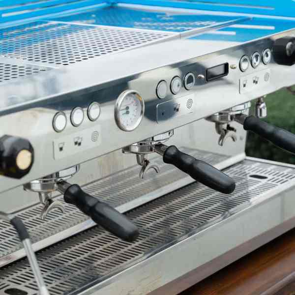 Pre Loved Aqua Blue 3 Group La Marzocco PB Commercial Coffee Machine