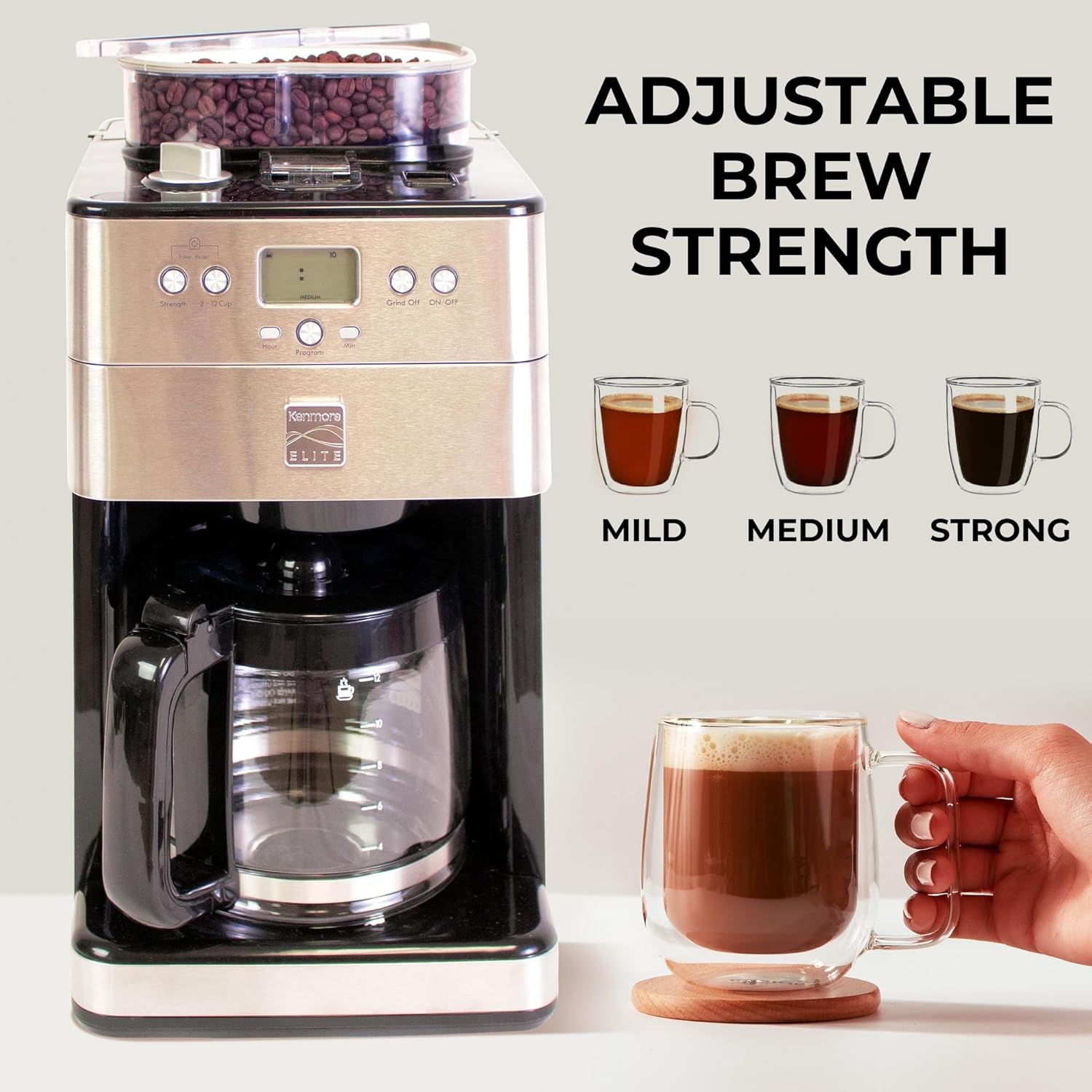 Kenmore Elite Grind & Brew Drip Coffee Maker With Burr Grinder