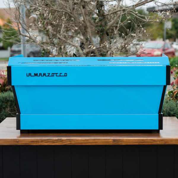 Pre Loved Aqua Blue 3 Group La Marzocco PB Commercial Coffee Machine