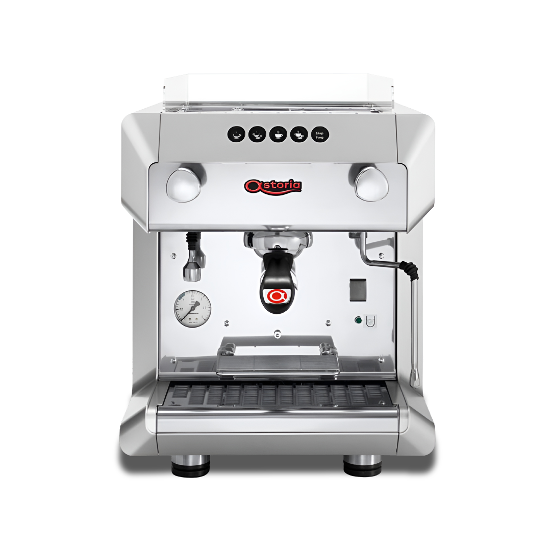 Astoria Greta Single Raised Group Semi-Automatic + Precision GS7 Grinder & Accessories Bundle