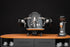 ECM Big Coffee Boxer espresso machine built from a BMW R 18 boxer engine, front view