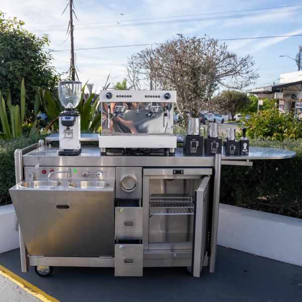 Coffee Cart With Coffee Machine & Grinder Package