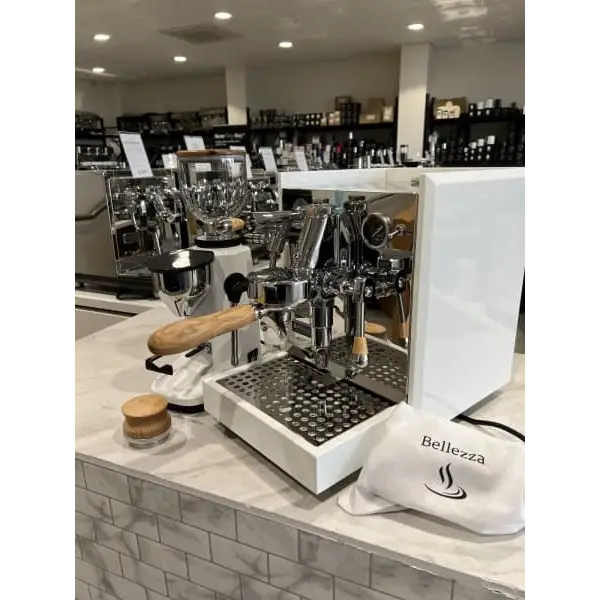 Brand New White & Timber Bellezza Chiara & Piccola Grinder