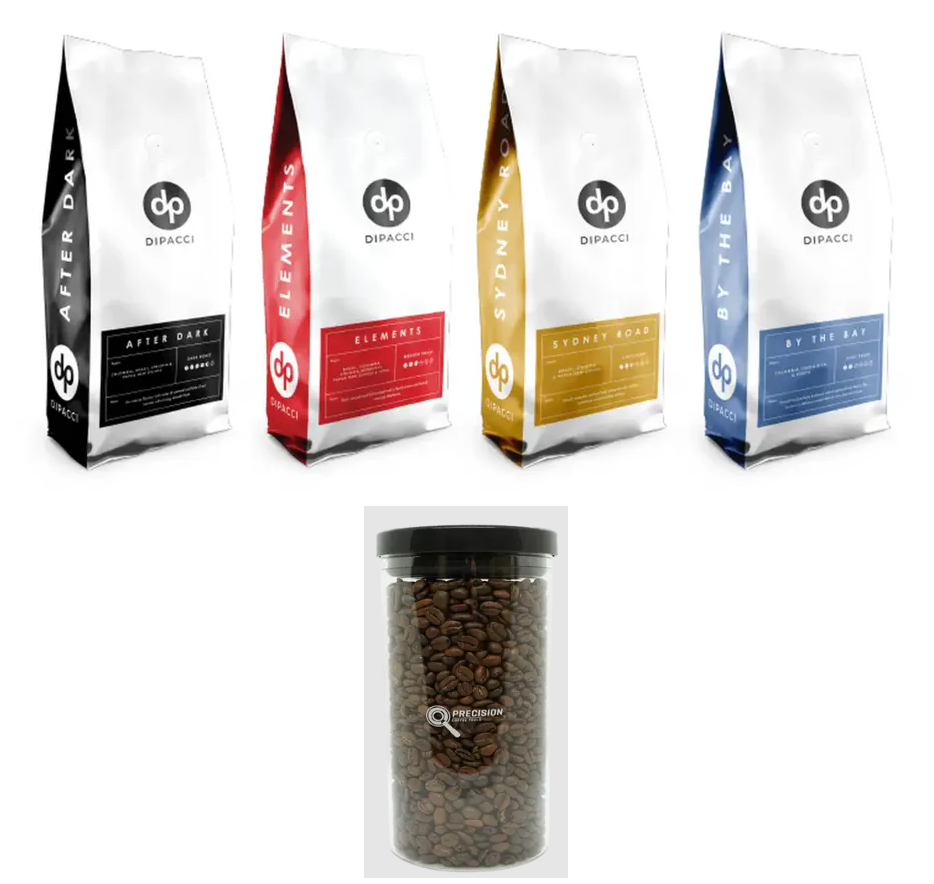 Dipacci Coffee Beans - 4kg with Free Precision Glass Coffee Bean Container