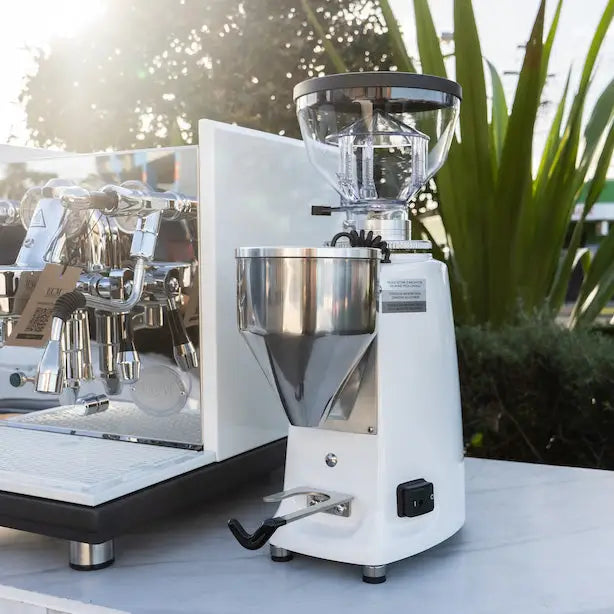 CUSTOM GLOSS WHITE ECM SYNCHRONIKA WITH MAZZER MINI IN