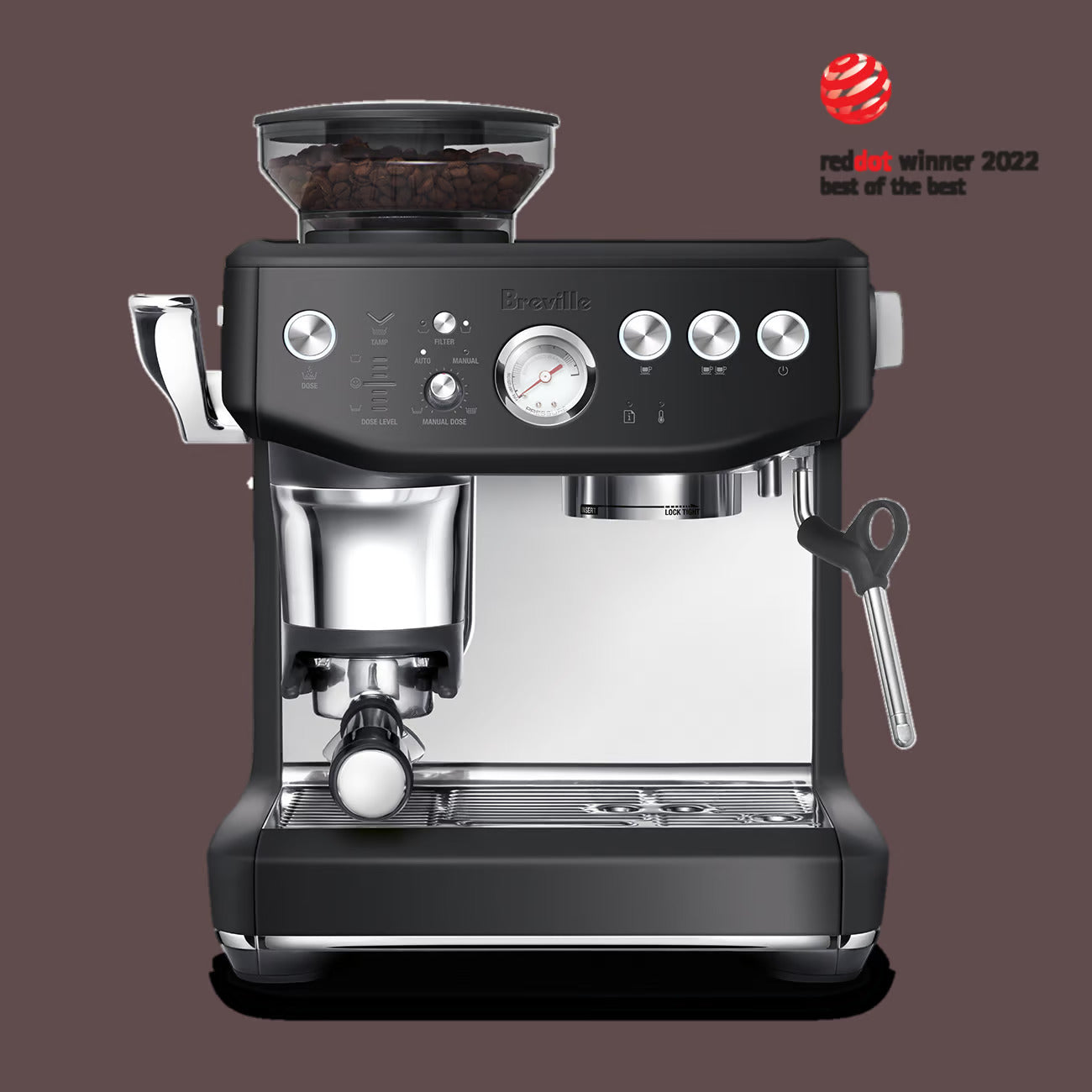 Breville Barista Express Impress Manual Espresso Machine with free coffee and accessories