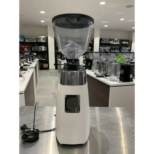 Pre-Owned White Mazzer Kony Electronic Coffee Bean Espresso