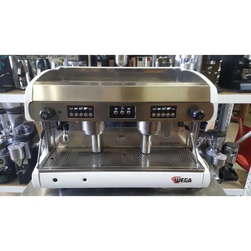 Re-furbished 2 Group Wega Polaris In White Commercial Coffee