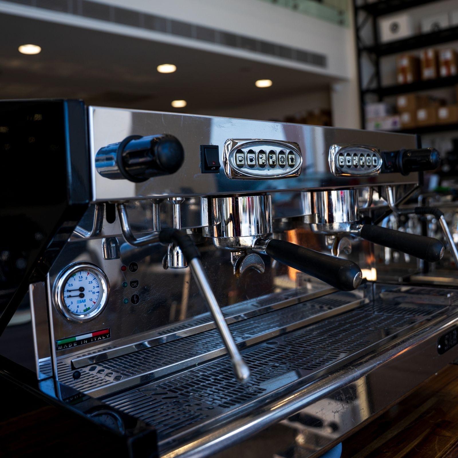 Pre-Loved SAB 2 Group High Cup Commercial Coffee Machine 15 Amp