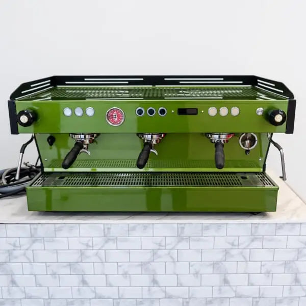 Used Green Custom La Marzocco 3 Group PB Commercial Coffee