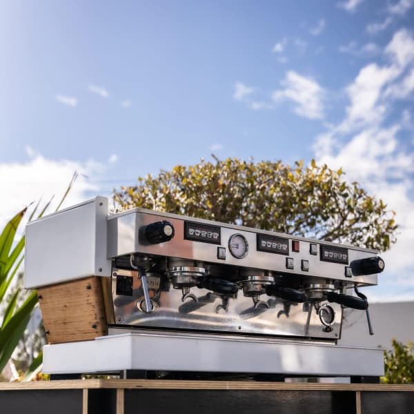 Stunning Custom White & Timber La Marzocco Linea Coffee Machine