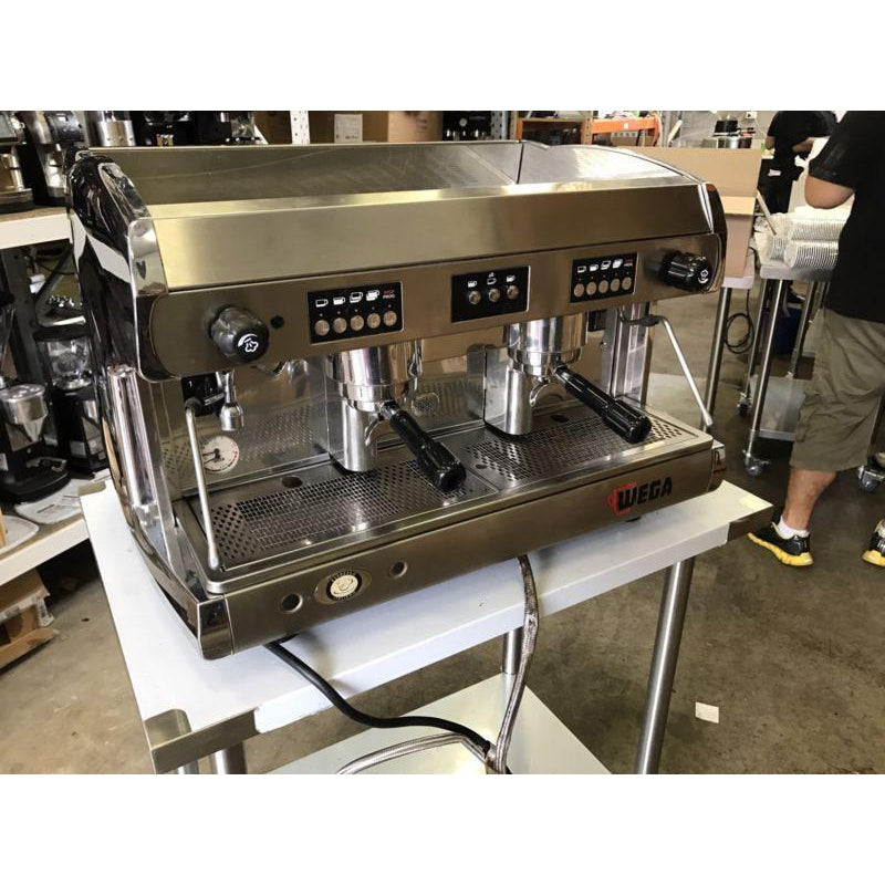 Cheap Used 2 Group Wega Polaris In Chrome Commercial Coffee Machine