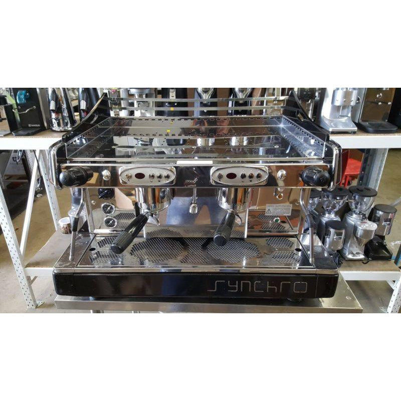 Cheap 2 Group Synchro Commercial Coffee Machine With Shot Timers