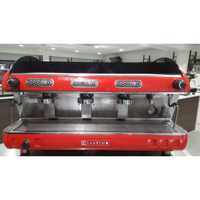 Cheap 3 Group Sanremo Verona Commercial Coffee Machine In Red