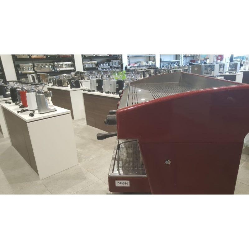 Burgundy Cheap 3 Group Wega Atlas Commercial Coffee Machine